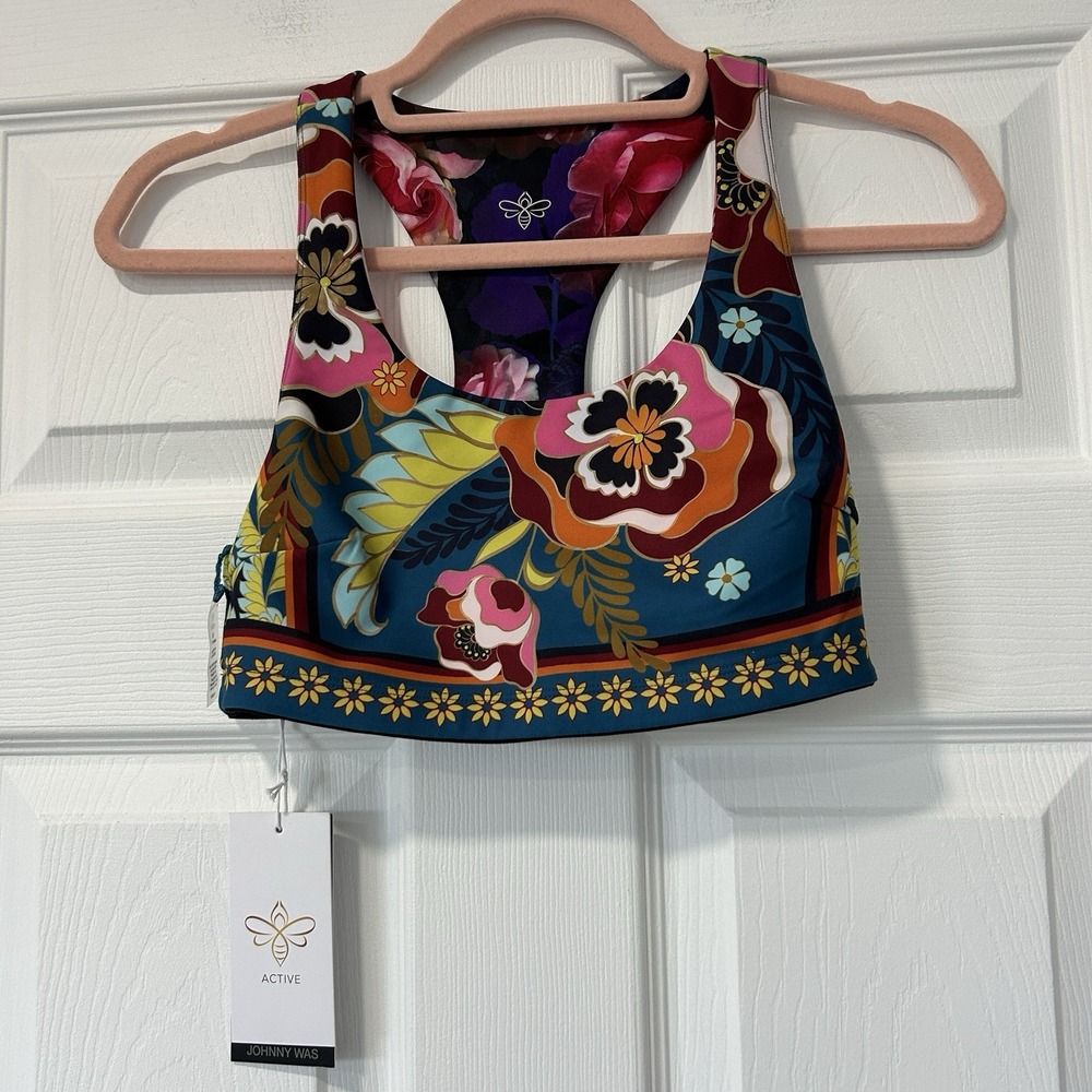 Johnny Was Bee Active, Promisino Reversible‎ Sports Bra, XS, NWTs MSRP $118